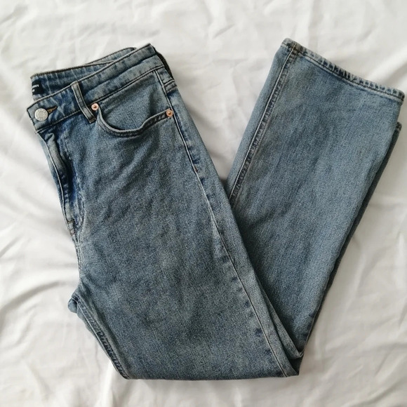 Club Monaco Denim The Kick Crop Flare Jeans High Rise Flare Crop Leg 27 (4) - Picture 15 of 16